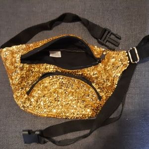 Gold sequined fanny pack/belt bag